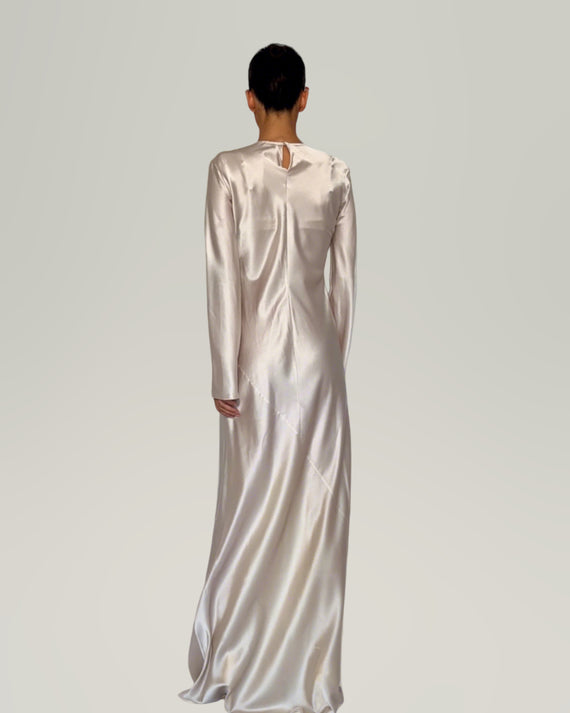 THEIA SILK-SATIN MAXI DRESS